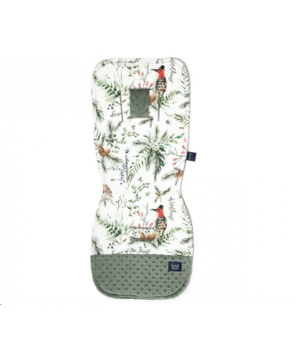 Organic Jersey Stroller Pad Forest Minky Khaki 
