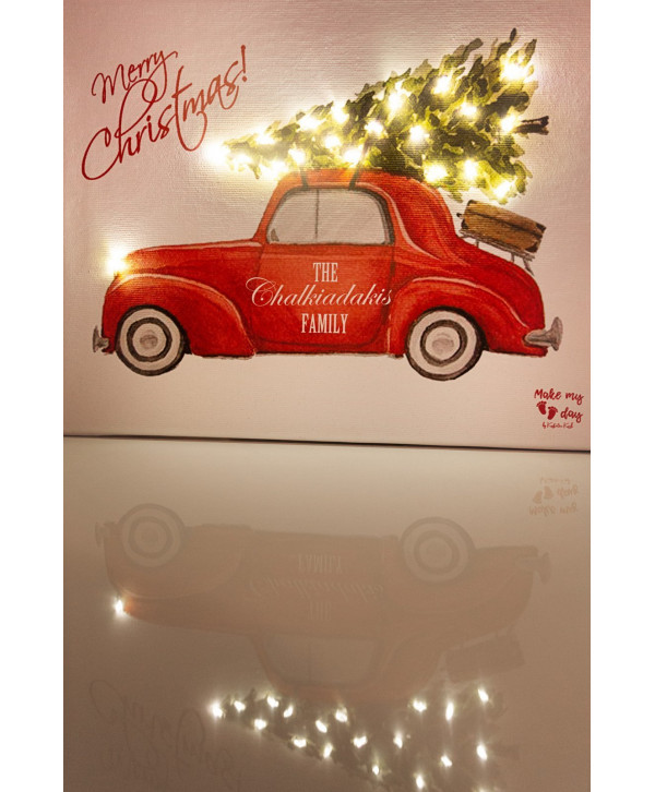 Christmas family καδράκι με λαμπάκια Christmas family καδράκι με λαμπάκια