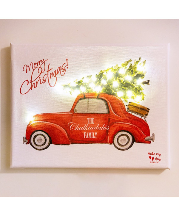 Christmas family καδράκι με λαμπάκια Christmas family καδράκι με λαμπάκια