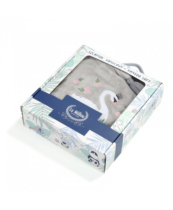 Πετσέτα bamboo kid Grey moonlight swan Πετσέτα bamboo kid Grey moonlight swan