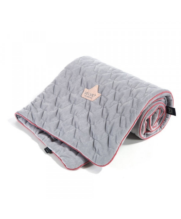 Παπλωματάκι (100×80) με μαξιλαράκι – Dark grey & Powder pink Παπλωματάκι (100×80) με μαξιλαράκι – Dark grey & Powder pink