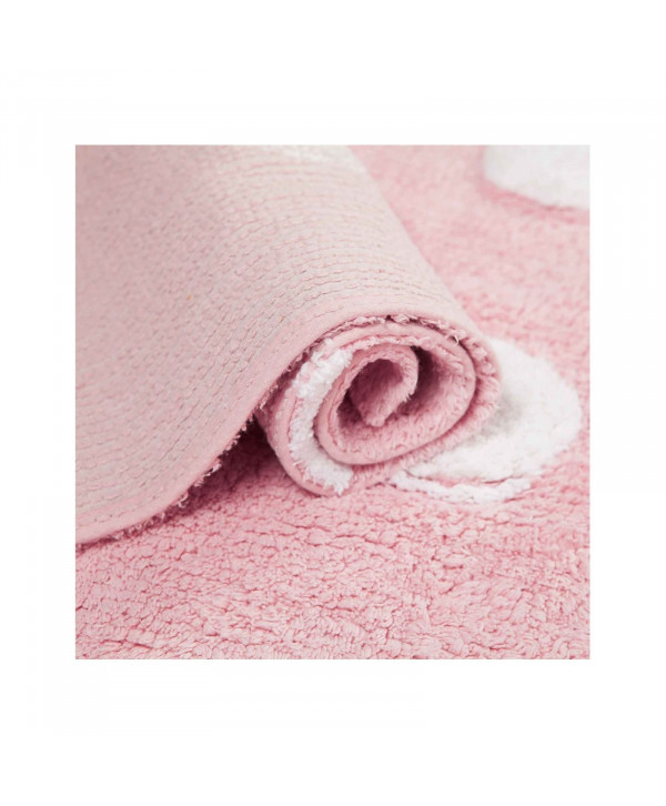 Lorena Canals. Χαλί δωματίου ροζ, βούλες λευκές. Topos pink/white Lorena Canals. Χαλί δωματίου ροζ, βούλες λευκές. Topos pink/white