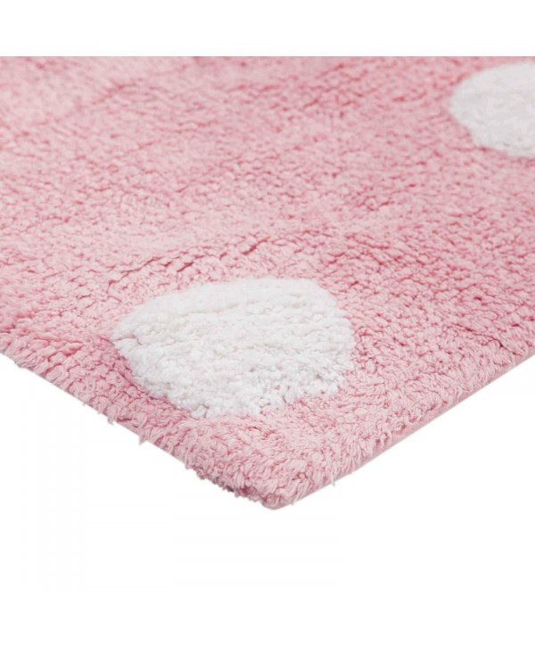 Lorena Canals. Χαλί δωματίου ροζ, βούλες λευκές. Topos pink/white Lorena Canals. Χαλί δωματίου ροζ, βούλες λευκές. Topos pink/white