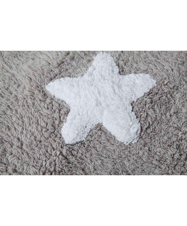 Lorena Canals. Χαλί δωματίου γκρι αστέρια λευκά/ grey stars white Lorena Canals. Χαλί δωματίου γκρι αστέρια λευκά/ grey stars white