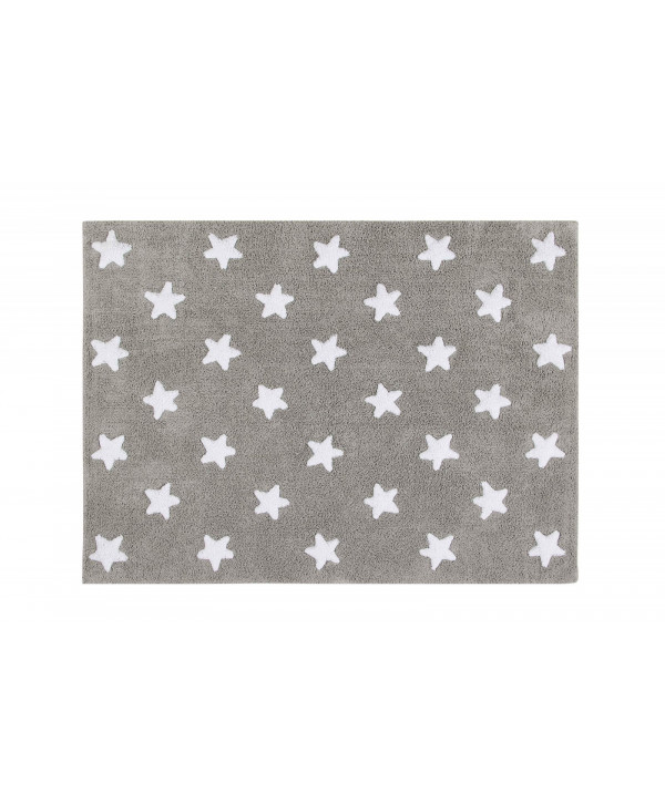 Lorena Canals. Χαλί δωματίου γκρι αστέρια λευκά/ grey stars white Lorena Canals. Χαλί δωματίου γκρι αστέρια λευκά/ grey stars white