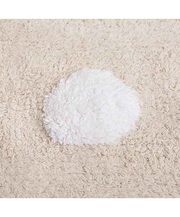 Lorena Canals. Χαλί δωματίου μπεζ, βούλες λευκές. Topos beige/white Lorena Canals. Χαλί δωματίου μπεζ, βούλες λευκές. Topos beige/white