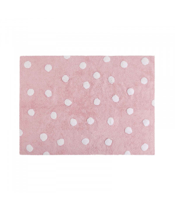 Lorena Canals. Χαλί δωματίου ροζ, βούλες λευκές. Topos pink/white Lorena Canals. Χαλί δωματίου ροζ, βούλες λευκές. Topos pink/white