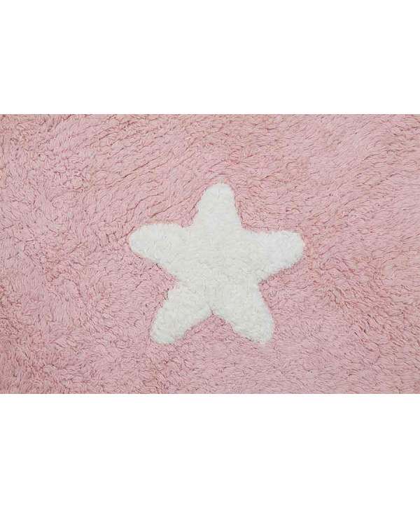 Lorena Canals. Χαλί δωματίου ροζ- αστέρια λευκά/ pink stars white Lorena Canals. Χαλί δωματίου ροζ- αστέρια λευκά/ pink stars white