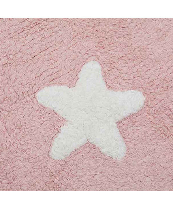 Lorena Canals. Χαλί δωματίου ροζ- αστέρια λευκά/ pink stars white Lorena Canals. Χαλί δωματίου ροζ- αστέρια λευκά/ pink stars white
