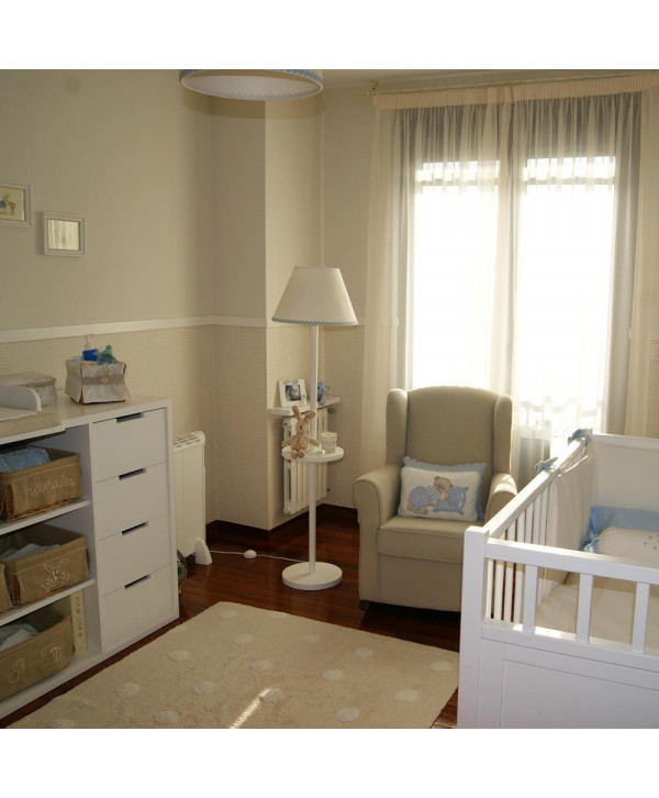 Lorena Canals. Χαλί δωματίου μπεζ, βούλες λευκές. Topos beige/white Lorena Canals. Χαλί δωματίου μπεζ, βούλες λευκές. Topos beige/white