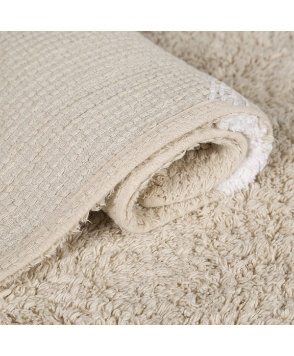 Lorena Canals. Χαλί δωματίου μπεζ, βούλες λευκές. Topos beige/white Lorena Canals. Χαλί δωματίου μπεζ, βούλες λευκές. Topos beige/white
