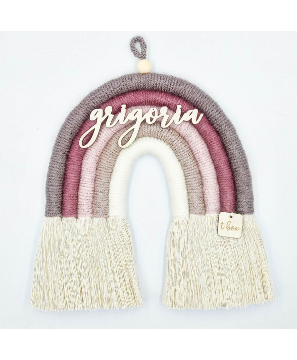 Personalised Macrame Rainbow Small 01
