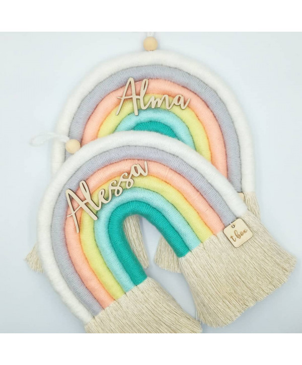 Personalised Macrame Rainbow Medium  01